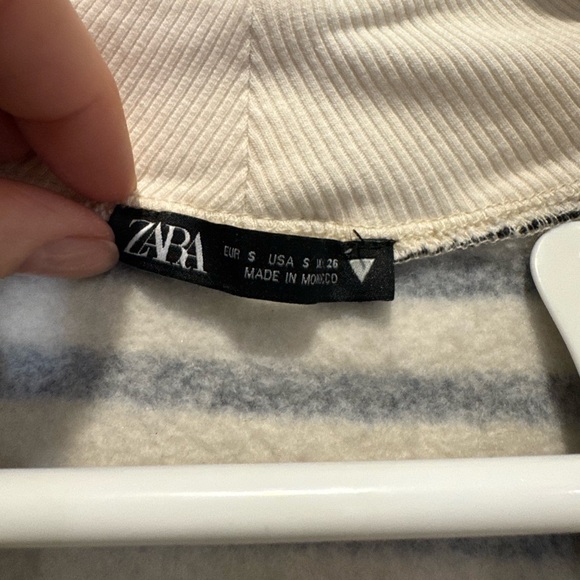 Zara Ribbed Cream Long Sleeve Top - Picture 4 of 8
